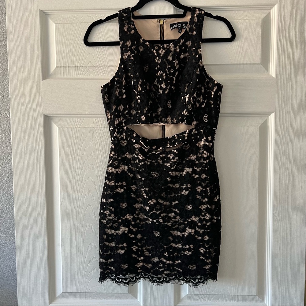 NBD Black/Nude Lace Dress
